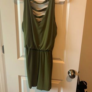 Olive green romper with pockets